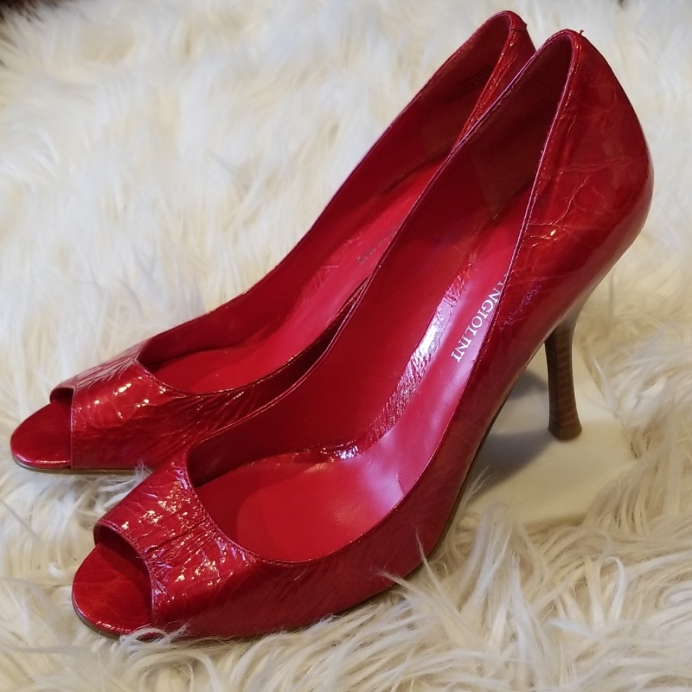 Enzo Angiolini red leather heels sz8